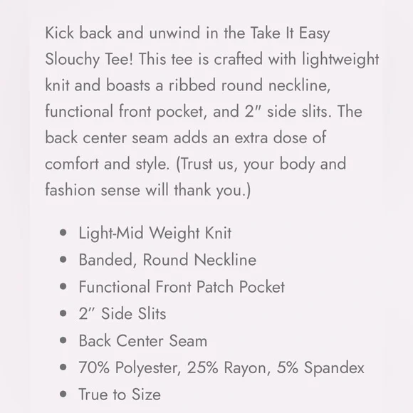 NWOT Andree by Unit ‘Take it Easy’ Red T Shirt in a size 1X - Picture 7 of 8